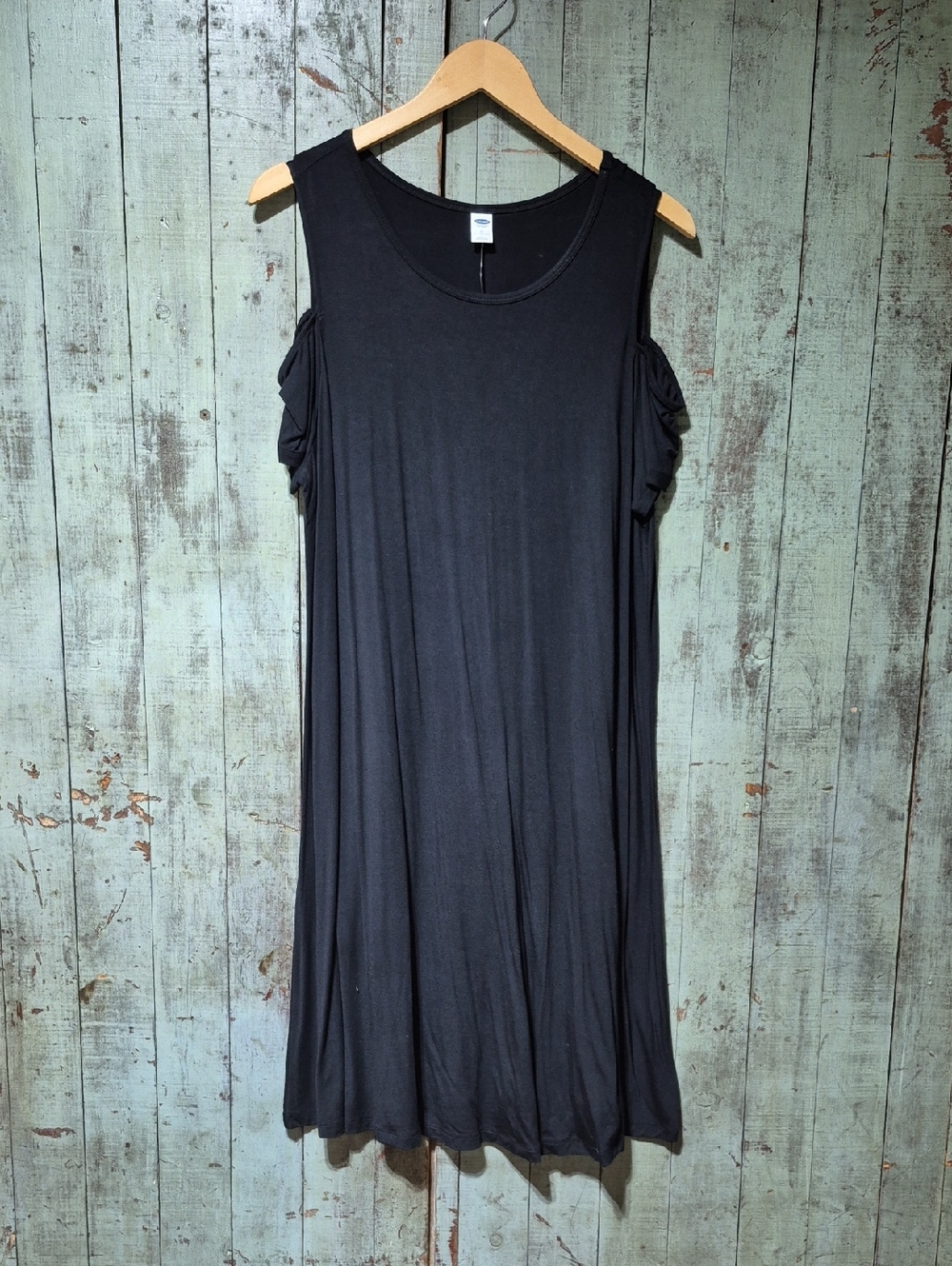 Old Navy Black Sleeveless Swing Tank with Ruffle Accent